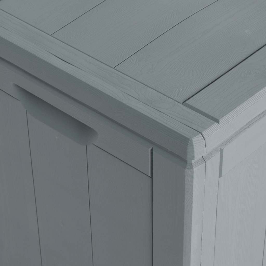 Garten-Aufbewahrungsbox 270 L Grau PP-Holzoptik
