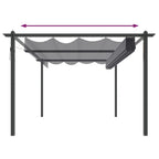 Pavillon mit Ausziehbarem Dach 4x3 m Anthrazit