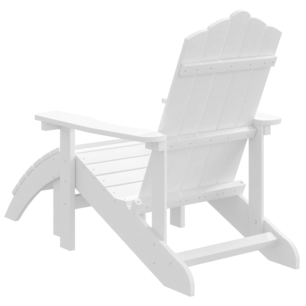 Adirondack-Gartenstuhl mit Fußstütze HDPE Weiß