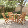 5-tlg. Garten-Essgruppe Klappbar Massivholz Teak