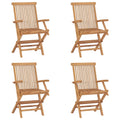Klappbare Gartenstühle 4 Stk. Massivholz Teak