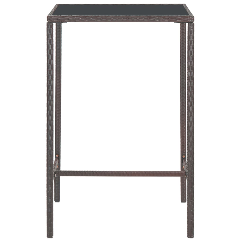 5-tlg. Gartenbar-Set mit Kissen Poly Rattan Braun