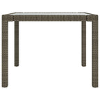 3-tlg. Garten-Essgruppe mit Kissen Poly Rattan Grau