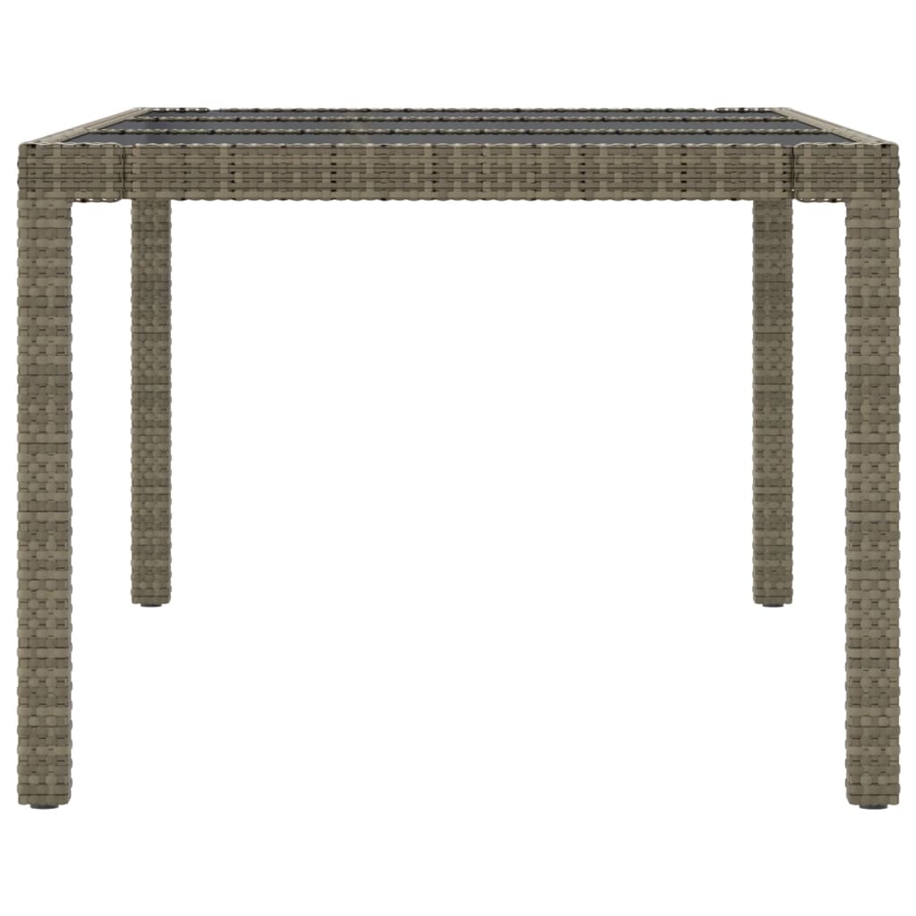 7-tlg. Garten-Essgruppe mit Kissen Poly Rattan Grau