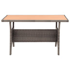 3-tlg. Garten-Essgruppe mit Grau Kissen Poly Rattan