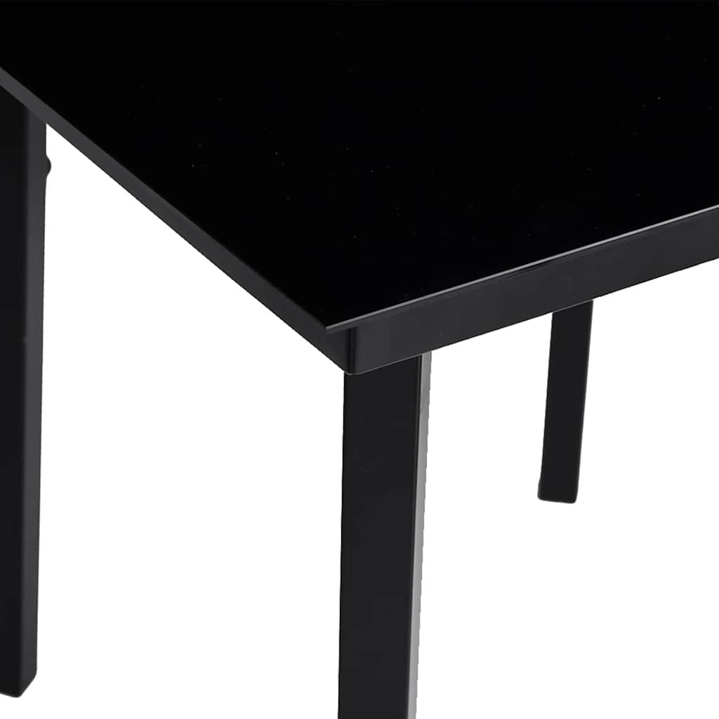 Garten-Esstisch Schwarz 140x70x74 cm Stahl und Glas