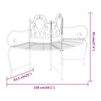 Baumbank 150 cm Schwarz Stahl