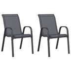Stapelbare Gartenstühle 2 Stk. Grau Textilene
