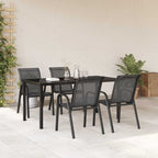 Stapelbare Gartenstühle 4 Stk. Schwarz Textilene