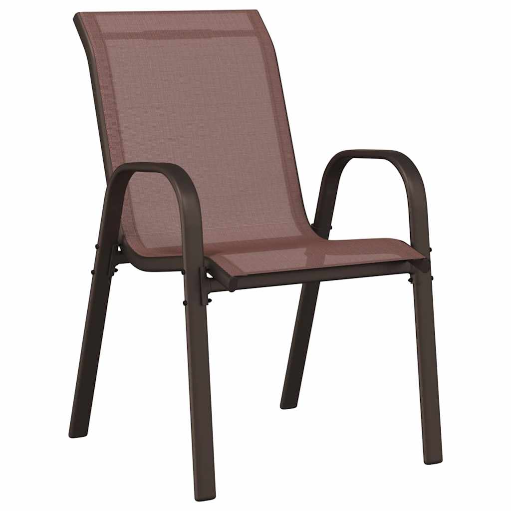 Stapelbare Gartenstühle 6 Stk. Braun Textilene