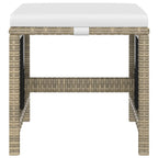 5-tlg. Garten-Essgruppe mit Kissen Poly Rattan Beige