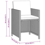 3-tlg. Garten-Essgruppe mit Kissen Poly Rattan Beige