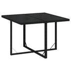 9-tlg. Garten-Essgruppe mit Kissen Poly Rattan Schwarz