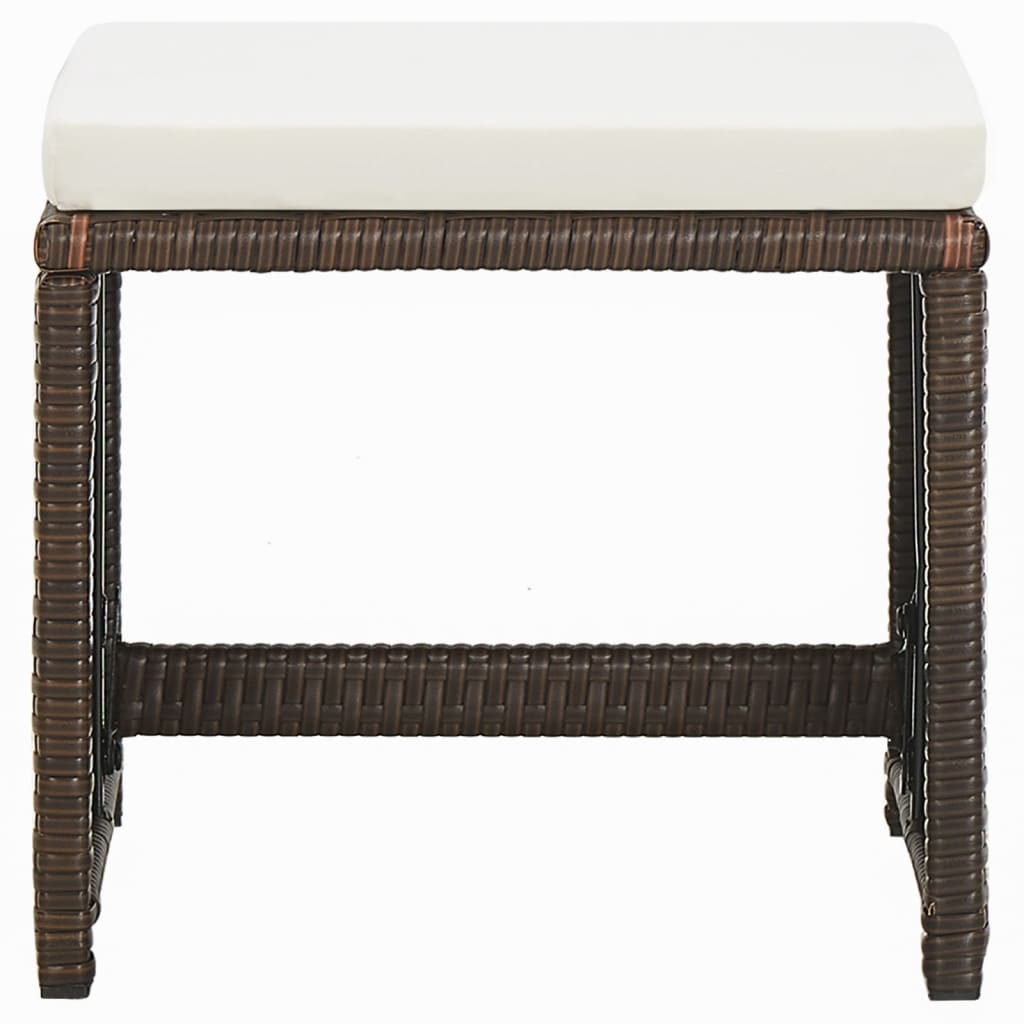 9-tlg. Garten-Essgruppe mit Kissen Poly Rattan Braun