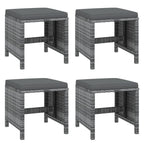 9-tlg. Garten-Essgruppe mit Kissen Poly Rattan Grau