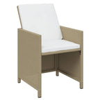 7-tlg. Garten-Essgruppe mit Kissen Poly Rattan Beige