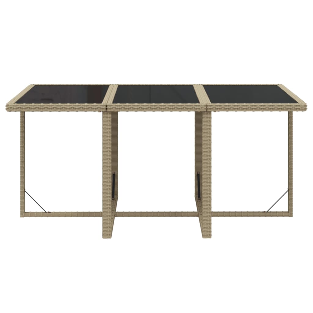 7-tlg. Garten-Essgruppe mit Kissen Poly Rattan Beige