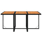 7-tlg. Garten-Essgruppe mit Kissen Poly Rattan Schwarz
