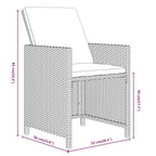 7-tlg. Garten-Essgruppe mit Kissen Poly Rattan Beige