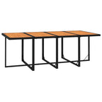 9-tlg. Garten-Essgruppe mit Kissen Poly Rattan Schwarz