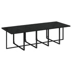 15-tlg. Garten-Essgruppe mit Kissen Poly Rattan Schwarz