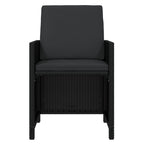 15-tlg. Garten-Essgruppe mit Kissen Poly Rattan Schwarz