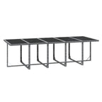 11-tlg. Garten-Essgruppe mit Kissen Poly Rattan Grau