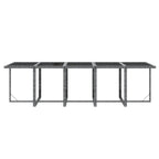 11-tlg. Garten-Essgruppe mit Kissen Poly Rattan Grau