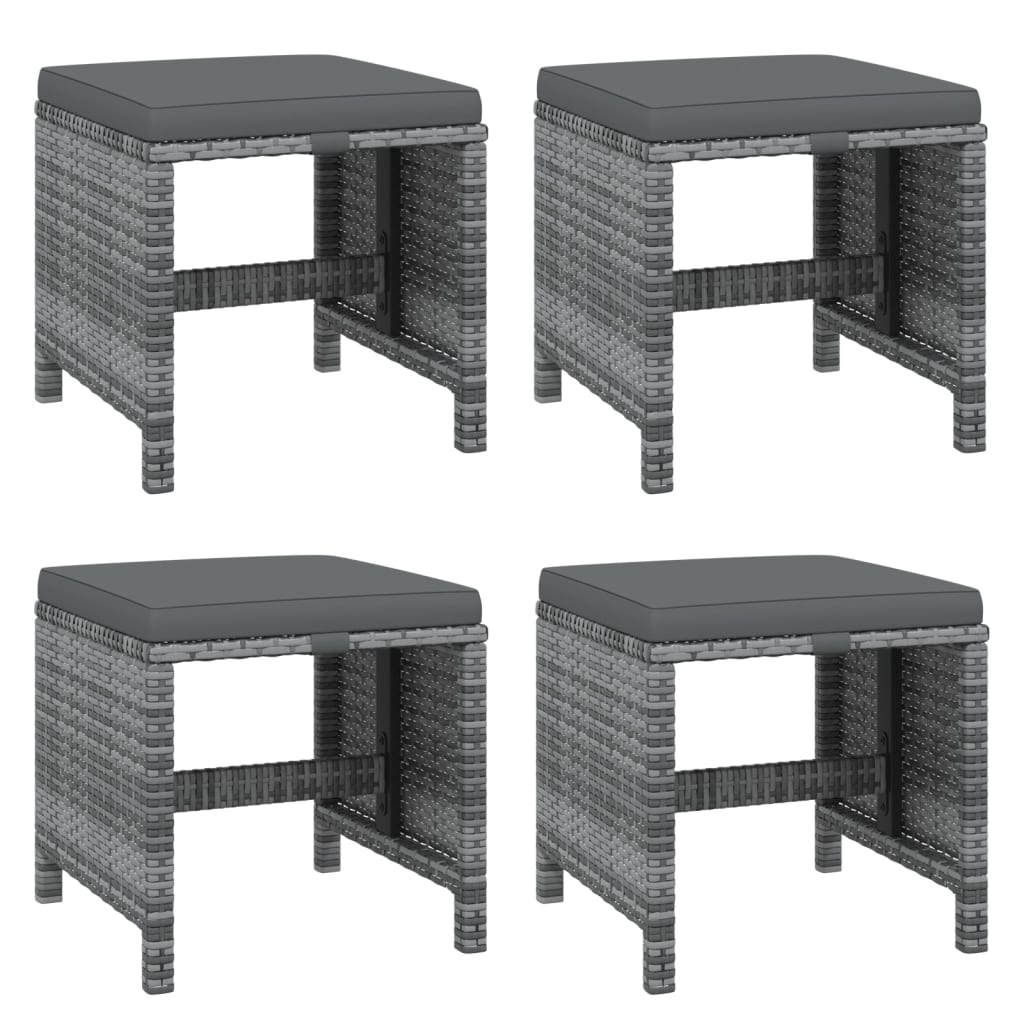 15-tlg. Garten-Essgruppe mit Kissen Poly Rattan Grau