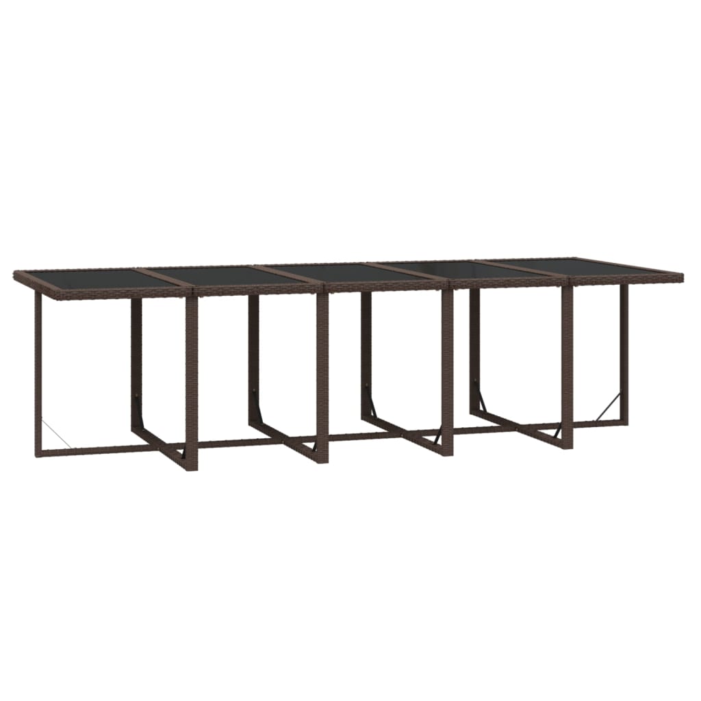 15-tlg. Garten-Essgruppe mit Kissen Poly Rattan Braun