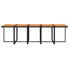 11-tlg. Garten-Essgruppe mit Kissen Poly Rattan Schwarz