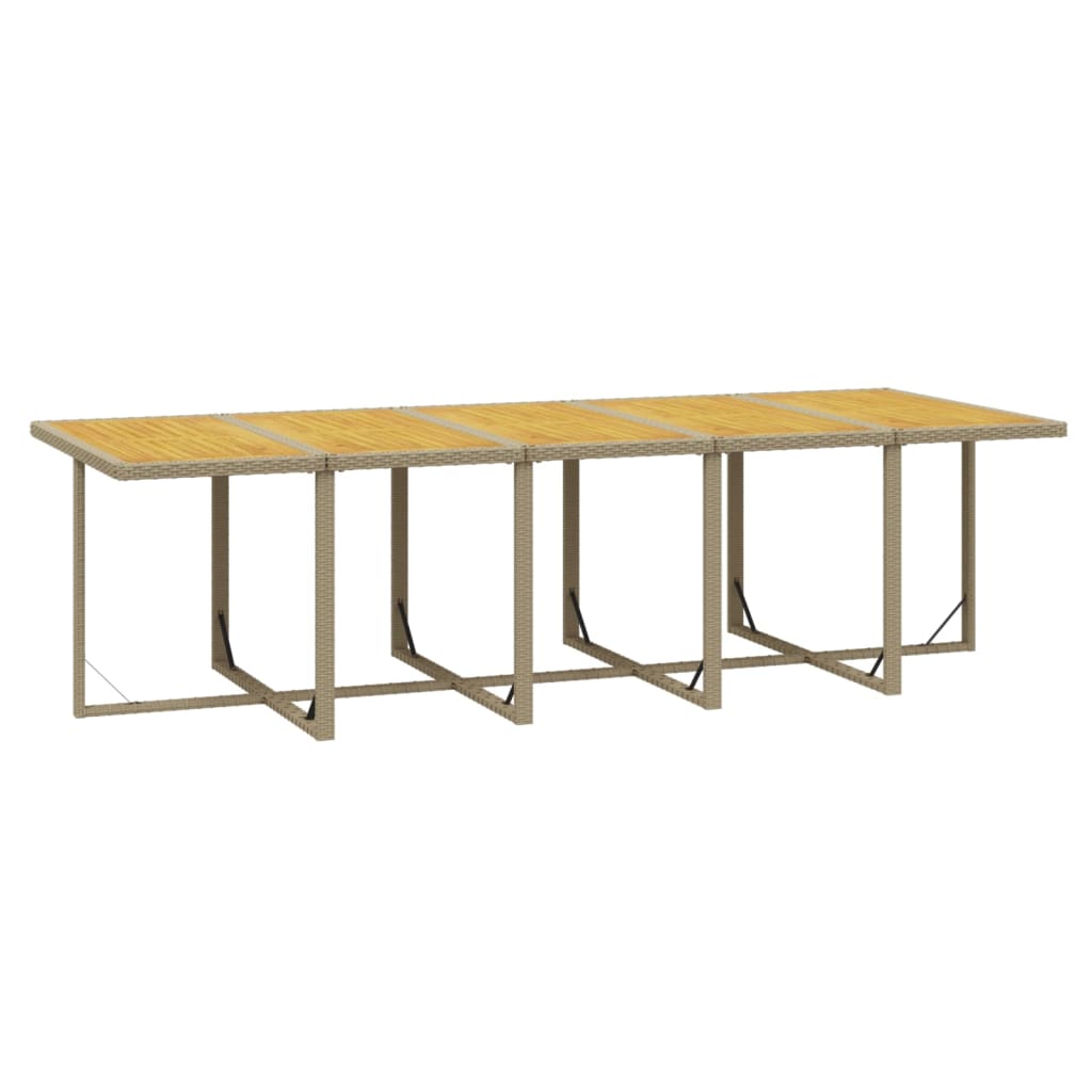 11-tlg. Garten-Essgruppe mit Kissen Poly Rattan Beige