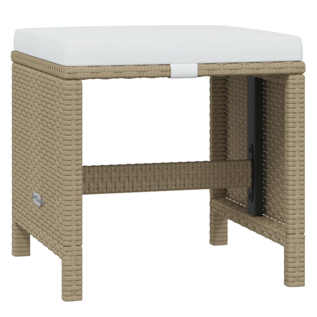 15-tlg. Garten-Essgruppe mit Kissen Poly Rattan Beige