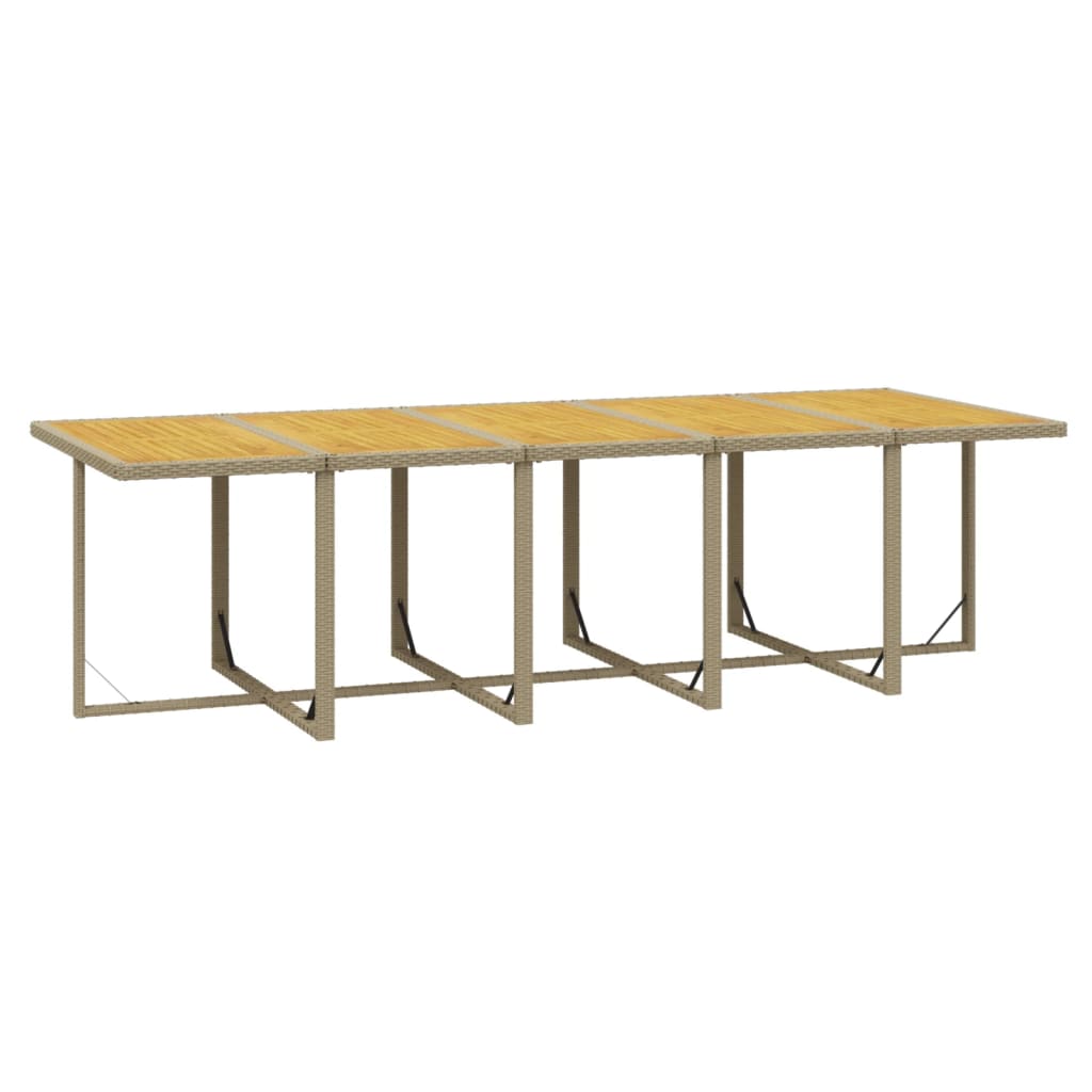 15-tlg. Garten-Essgruppe mit Kissen Poly Rattan Beige