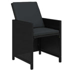 13-tlg. Garten-Essgruppe mit Kissen Poly Rattan Schwarz