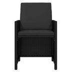 13-tlg. Garten-Essgruppe mit Kissen Poly Rattan Schwarz
