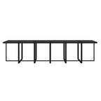 13-tlg. Garten-Essgruppe mit Kissen Poly Rattan Schwarz