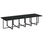 17-tlg. Garten-Essgruppe mit Kissen Poly Rattan Schwarz