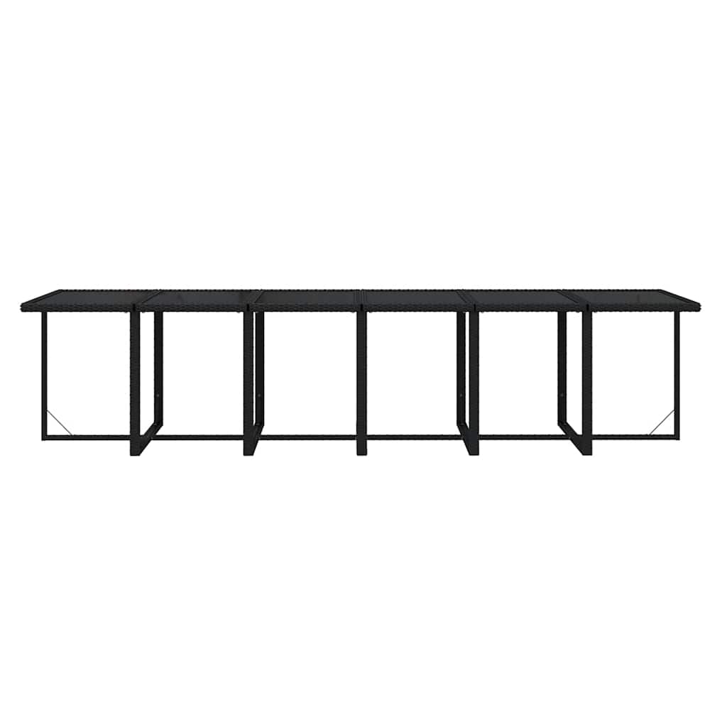 17-tlg. Garten-Essgruppe mit Kissen Poly Rattan Schwarz