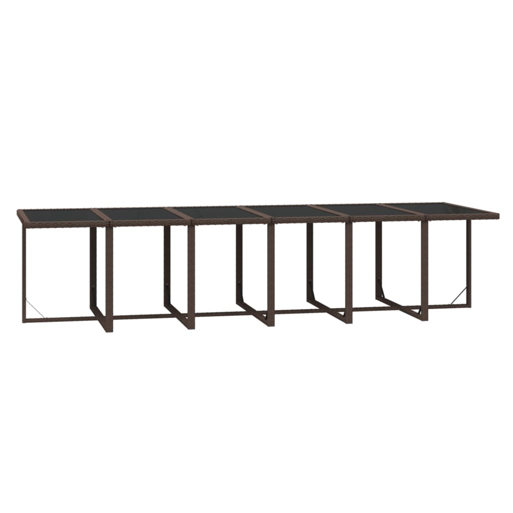 13-tlg. Garten-Essgruppe mit Kissen Poly Rattan Braun