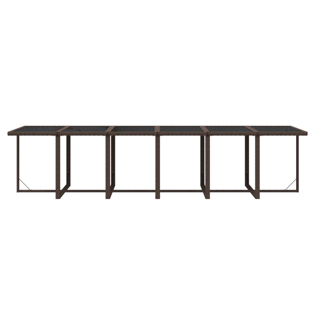 13-tlg. Garten-Essgruppe mit Kissen Poly Rattan Braun