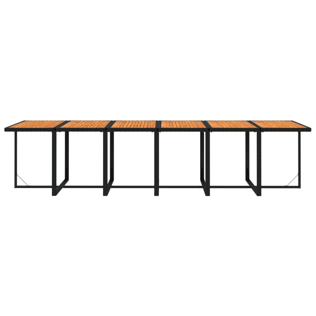 17-tlg. Garten-Essgruppe mit Kissen Poly Rattan Schwarz