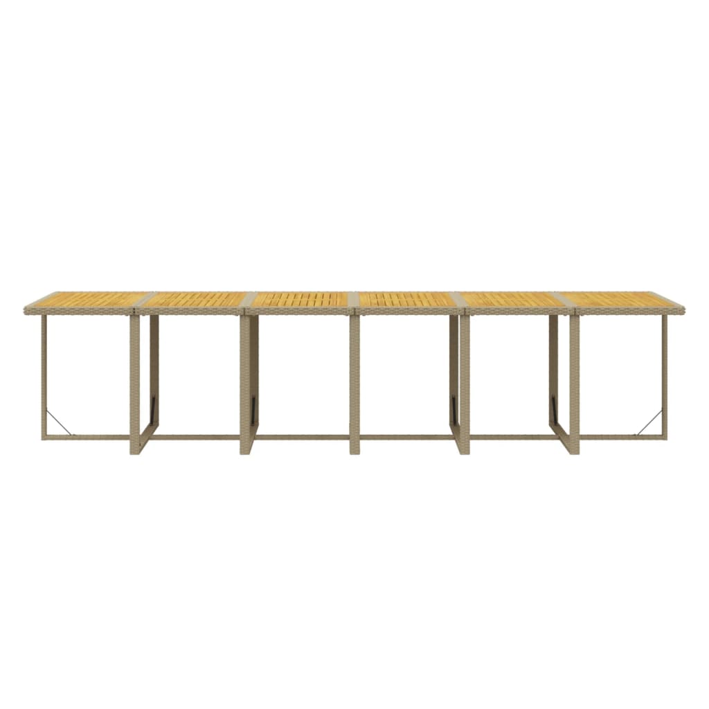 13-tlg. Garten-Essgruppe mit Kissen Poly Rattan Beige