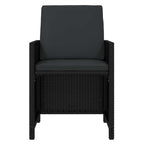 15-tlg. Garten-Essgruppe mit Kissen Poly Rattan Schwarz
