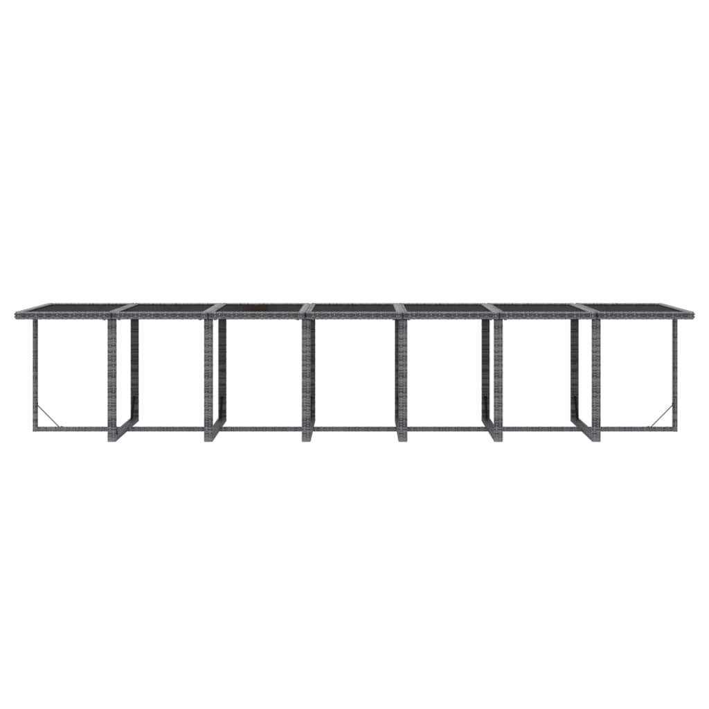 15-tlg. Garten-Essgruppe mit Kissen Poly Rattan Grau