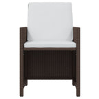 15-tlg. Garten-Essgruppe mit Kissen Poly Rattan Braun