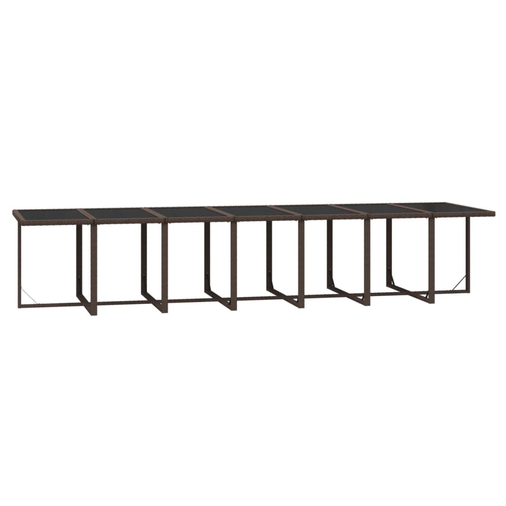 15-tlg. Garten-Essgruppe mit Kissen Poly Rattan Braun