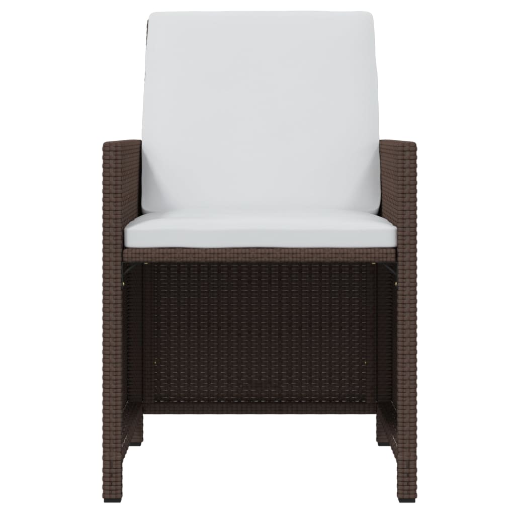 19-tlg. Garten-Essgruppe mit Kissen Poly Rattan Braun