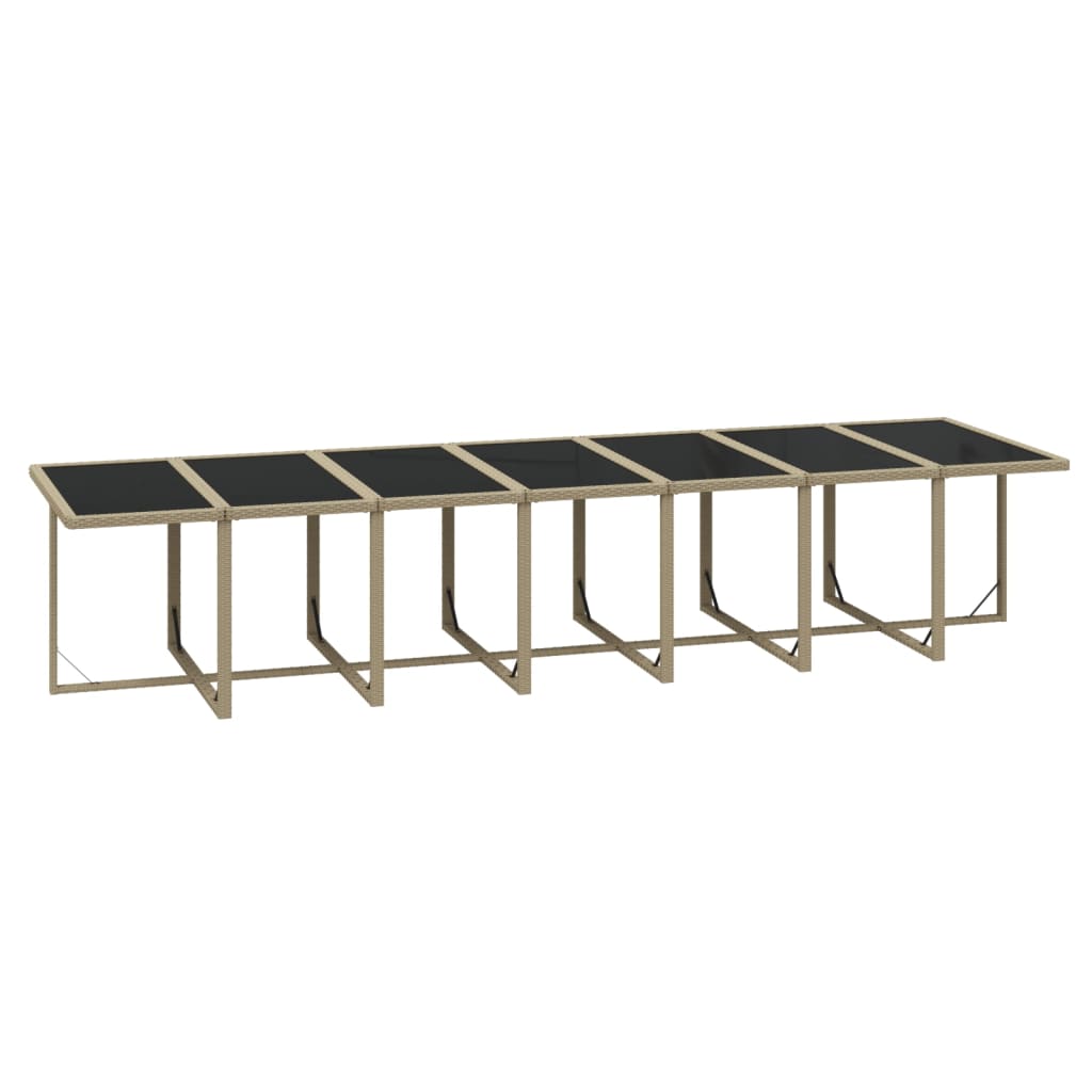 15-tlg. Garten-Essgruppe mit Kissen Poly Rattan Beige