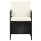 15-tlg. Garten-Essgruppe mit Kissen Schwarz Poly Rattan